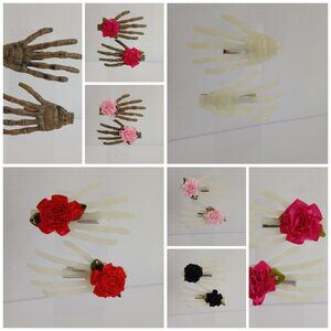 Handmade Skeleton Hands Goth Hair Clips - Choose your favorite
